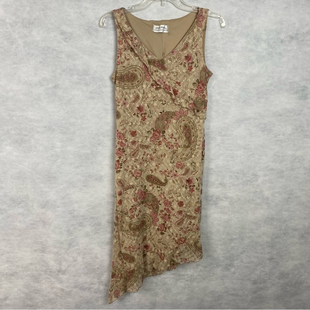 Giorgio Fiorlini Sleeveless Dress Small Multi Asymmetrical Cottagecore Romantic